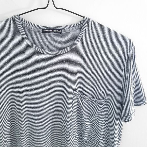Brandy Melville Tops - BRANDY MELVILLE Striped Pocket Tee